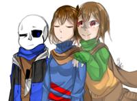 soulwar frisk and sans and chara