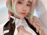 COS正片/深田咏美《鬼灭之刃》全新Cos 甘露寺蜜璃
