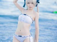 Cosplay福利/白金x半次元春日野穹胖次萝莉水着裸足Cospla福利