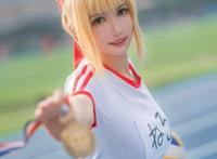Cosplay福利/巨乳美女鳗鱼霏儿无下限Fate尼禄体操服Cos福利