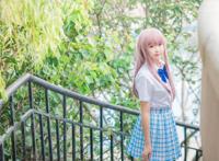 Cosplay福利/声之形西宫硝子萌妹子制服白丝萝莉碳酸熊卡Cos图片