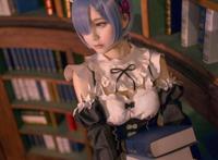 Cosplay福利/半次元板儿雷姆拉姆白丝女仆装Cosplay妹子图