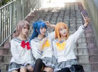 Cosplay福利/国木田花丸/津岛善子姐妹花JK制服黑丝Cosplay福利