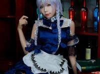 Cosplay福利/东方Project十六夜咲夜美女女仆装裸足Cos图片