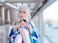 Cosplay福利/re:从零开始的异世界生活爱蜜莉雅女仆萝莉白丝Cos图片