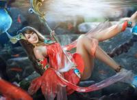 Cosplay福利/性感红衣少女 王者荣耀 大乔COSPLAY