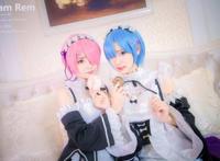 Cosplay福利/半次元小野妹子w拉姆雷姆白丝足控福利Cosplay