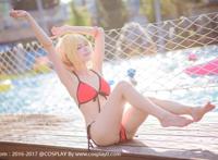 Cosplay福利/性感美女 水着比基尼 莫德雷德Cos福利图片