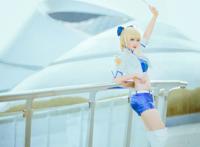 Cosplay福利/白丝绝对领域赛车少女Fate/Grand Order saber COSPLAY美图欣赏 cn:阿八八八w