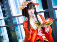 Cosplay福利/古风俏皮美女阴阳师鲤鱼精cosplay场照