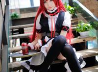 Cosplay福利/命运石之门菲利斯·喵喵女仆装黑丝cos萝莉图片