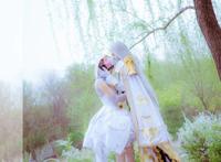 Cosplay福利/王者荣耀cosplay周瑜小乔纯白花嫁情人节真爱至上