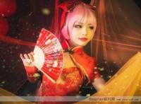Cosplay福利/金丝雀巡音流歌旗袍网袜cosplay美女图片