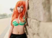 Cosplay福利/海贼王爆乳妹子娜美cos福利图 大秀浑圆半球胸器逼人