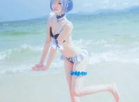 Cosplay福利/蕾姆 女仆蕾丝边泳装 舔屏舔屏