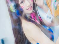 Cosplay福利/火辣美女守望先锋 D.Va 性感黑丝cos福利