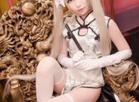 Cosplay福利/《缘之空》穹妹白旗袍COS福利,白丝美腿诱惑