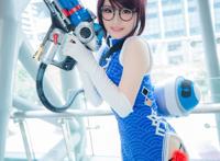 Cosplay福利/黑丝旗袍绝对领域美少女 守望先锋MEI COSPLAY