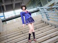 Cosplay福利/黑短袜绝对领域制服少女 路人女主的养成方法 加藤惠COSPLAY  cn:暗城雪