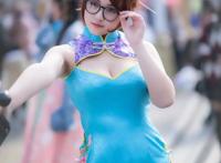 Cosplay福利/爆乳旗袍少女 守望先锋周美灵旗袍ver COSPLAY  cn:周美梨