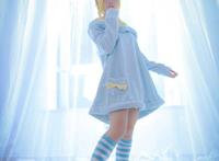 Cosplay福利/卡哇伊蓝色条纹绝对领域睡衣少女 绚濑绘里COSPLAY cn:琰夏-SUMMER