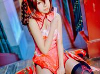 Cosplay福利/黑丝绝对领域旗袍少女VOCALOID乐正绫COSPLAY