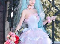 Cosplay福利/VOCALOID初音未来，白丝绝对领域嫁衣COSPLAY