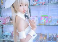 Cosplay福利/缘之空春日野穹COSPLAY，白色连体衣兔女郎