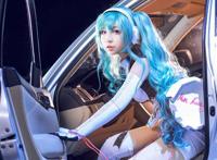 Cosplay福利/清纯萌妹初音未来赛车手COS