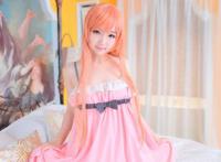 Cosplay福利/清纯萌妹亚丝娜睡衣COS