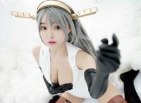 Cosplay福利/柳侑绮舰娘榛名开胸泳衣福利cos