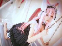 Cosplay福利/清纯萌妹索尼子黑丝女仆装COS