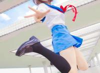 Cosplay福利/长腿萌妹凉宫春日制服COS