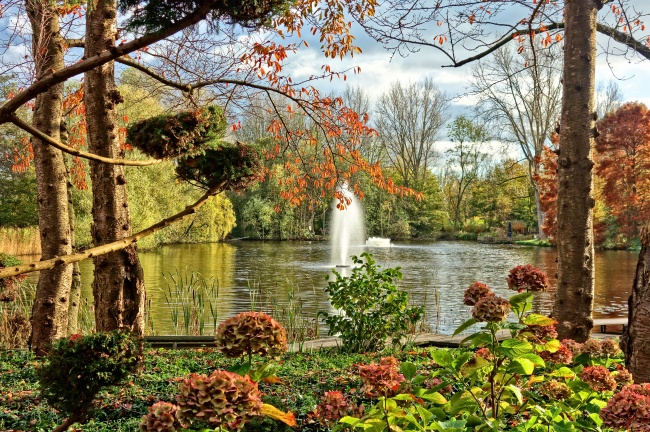 花草相拥喷泉公园唯美仙境图片(点击浏览下一张趣图)