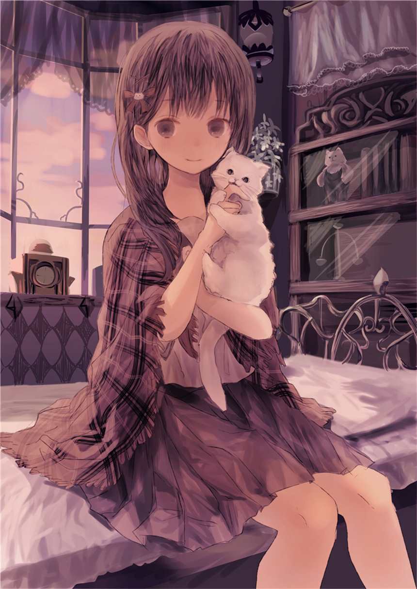 少女与猫(点击浏览下一张趣图)