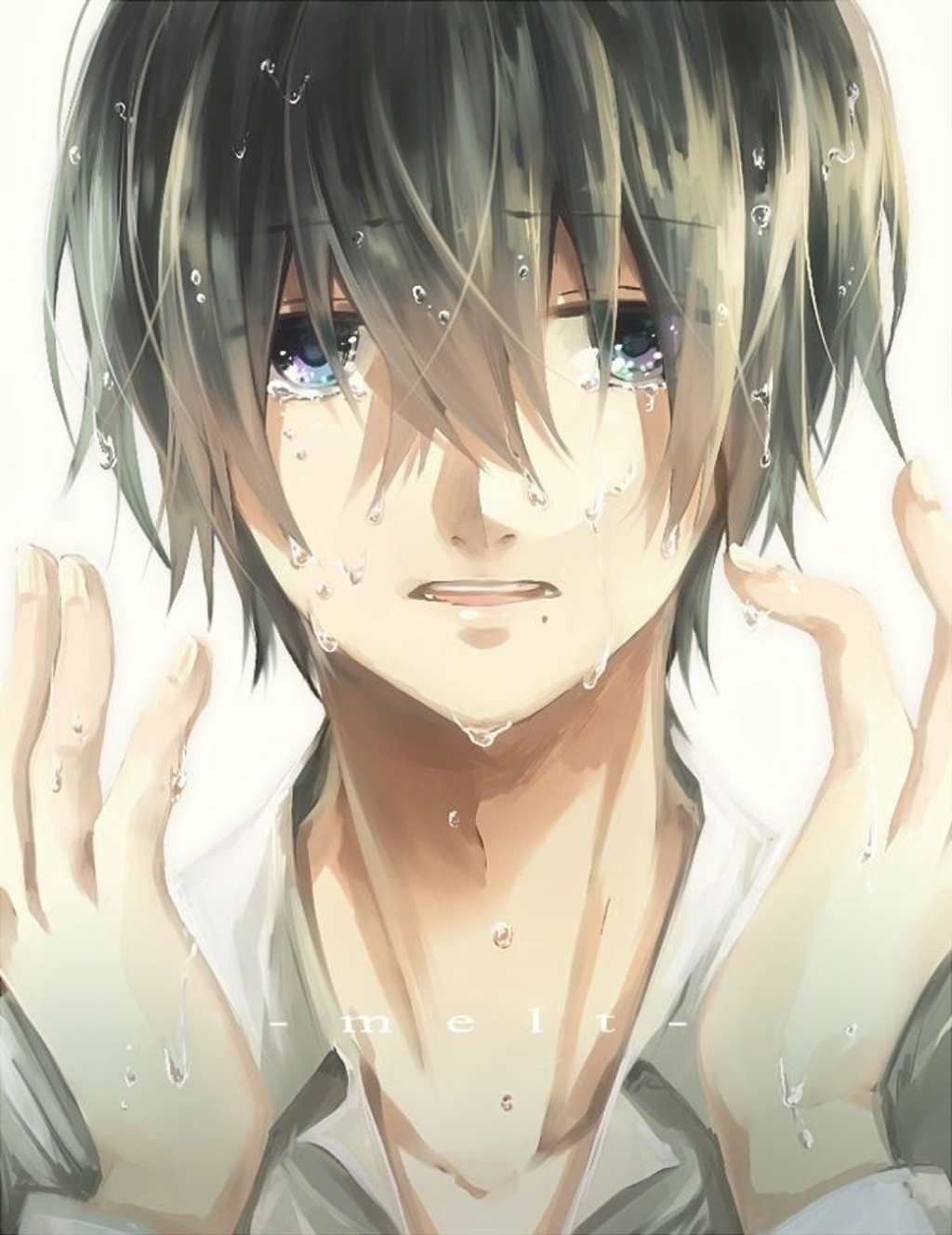 Sad Anime Girl In Rain Drawing