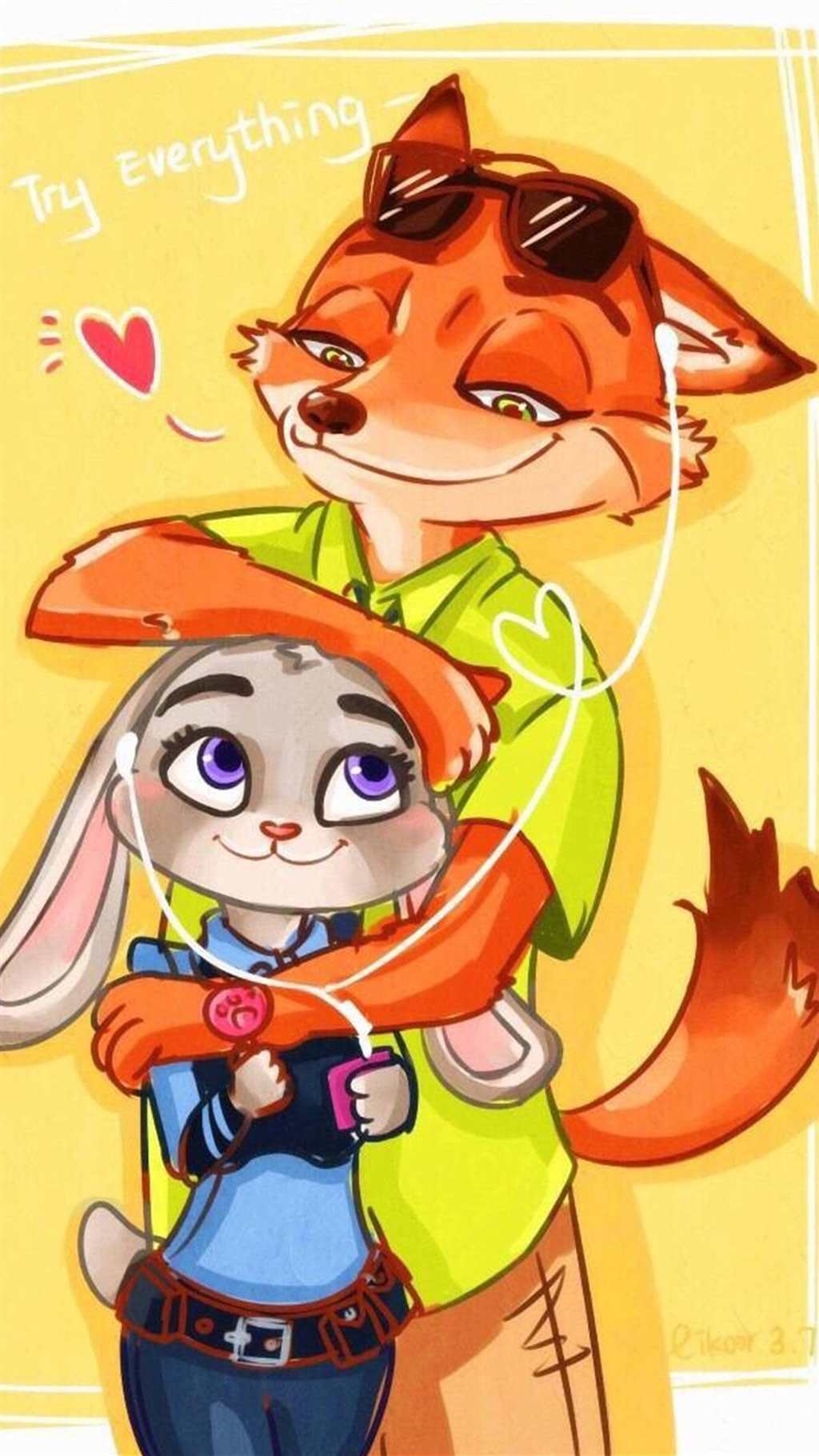 疯狂动物城狐狸兔子cp漫画手机壁纸(点击浏览下一张趣图)
