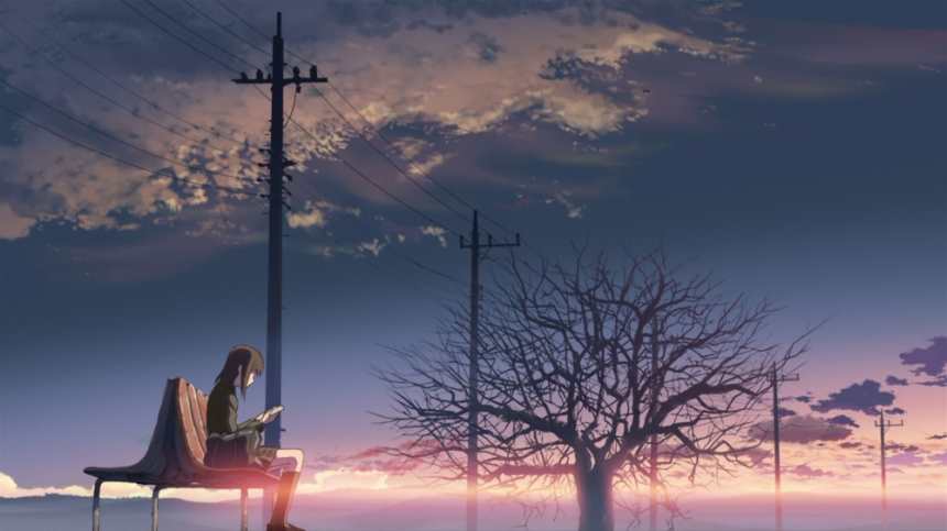 夕阳下坐在电线杆下面长椅的女生正在看书唯美图片(点击浏览下一张趣图)