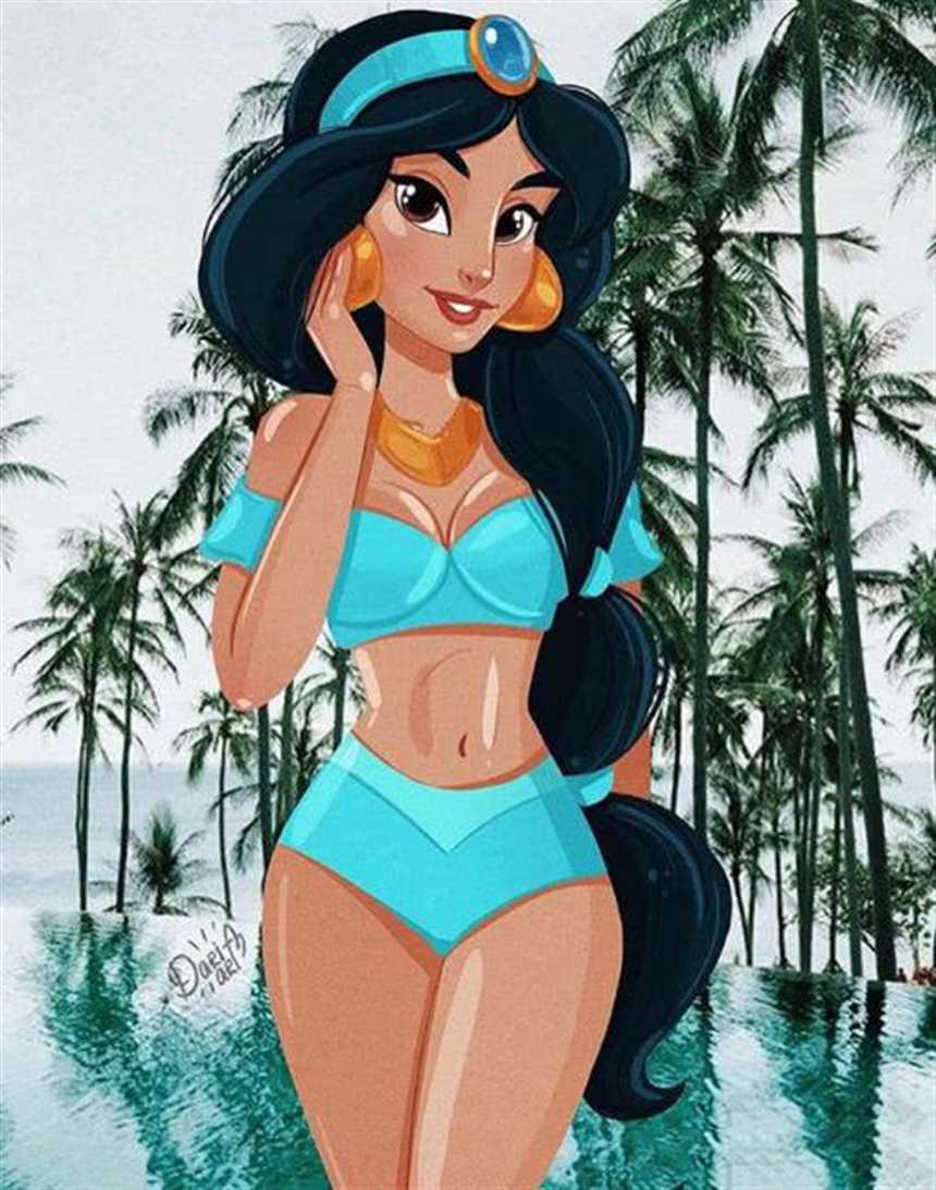 当迪士尼公主穿上泳装(点击浏览下一张趣图)