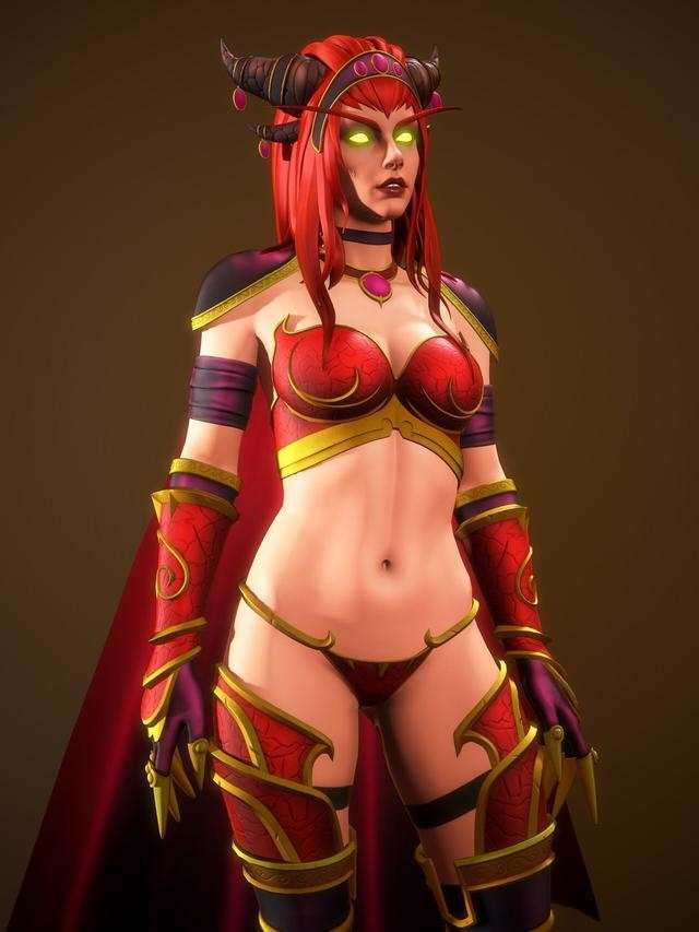 魔兽世界玩家3d同人建模作品:红龙女王阿莱克斯塔萨