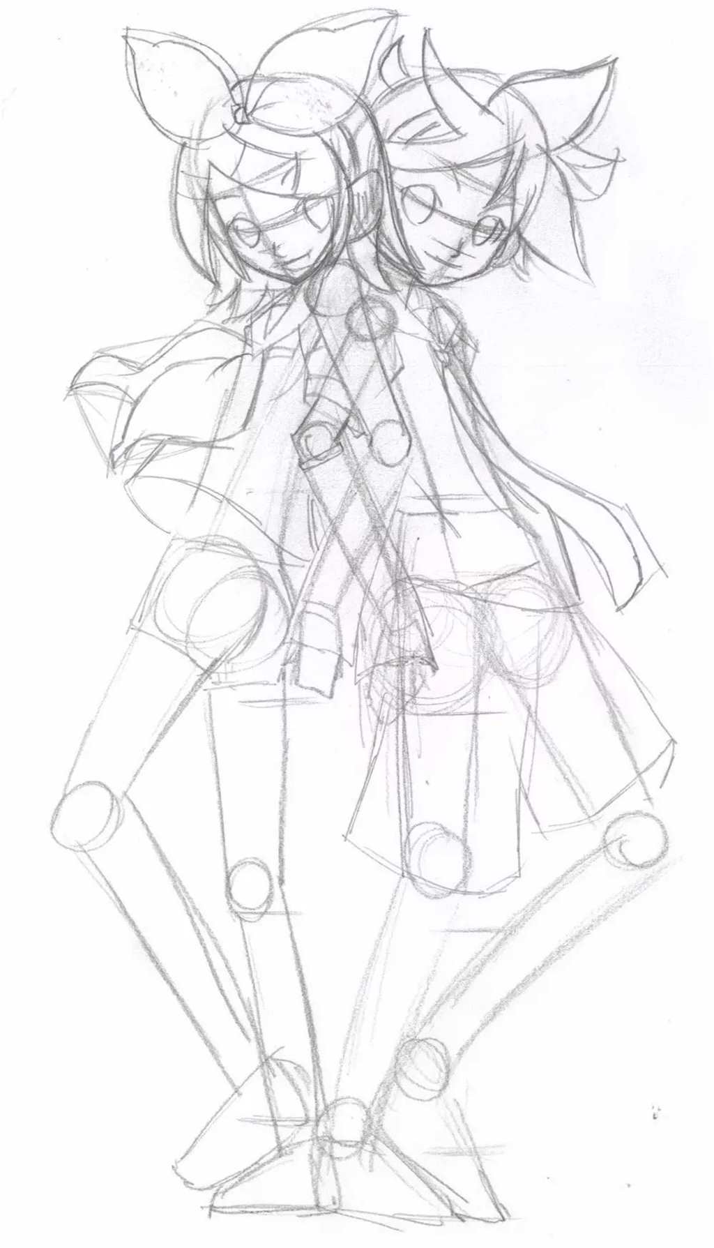 神魔之离殇的镜音双子绘画教程