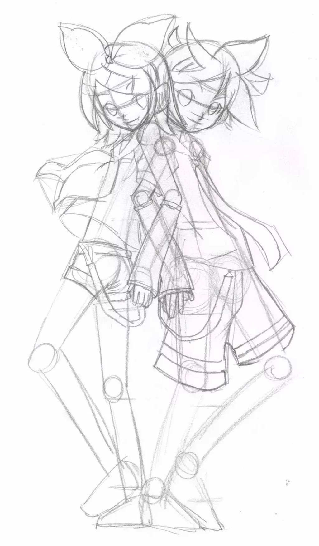 神魔之离殇的镜音双子绘画教程