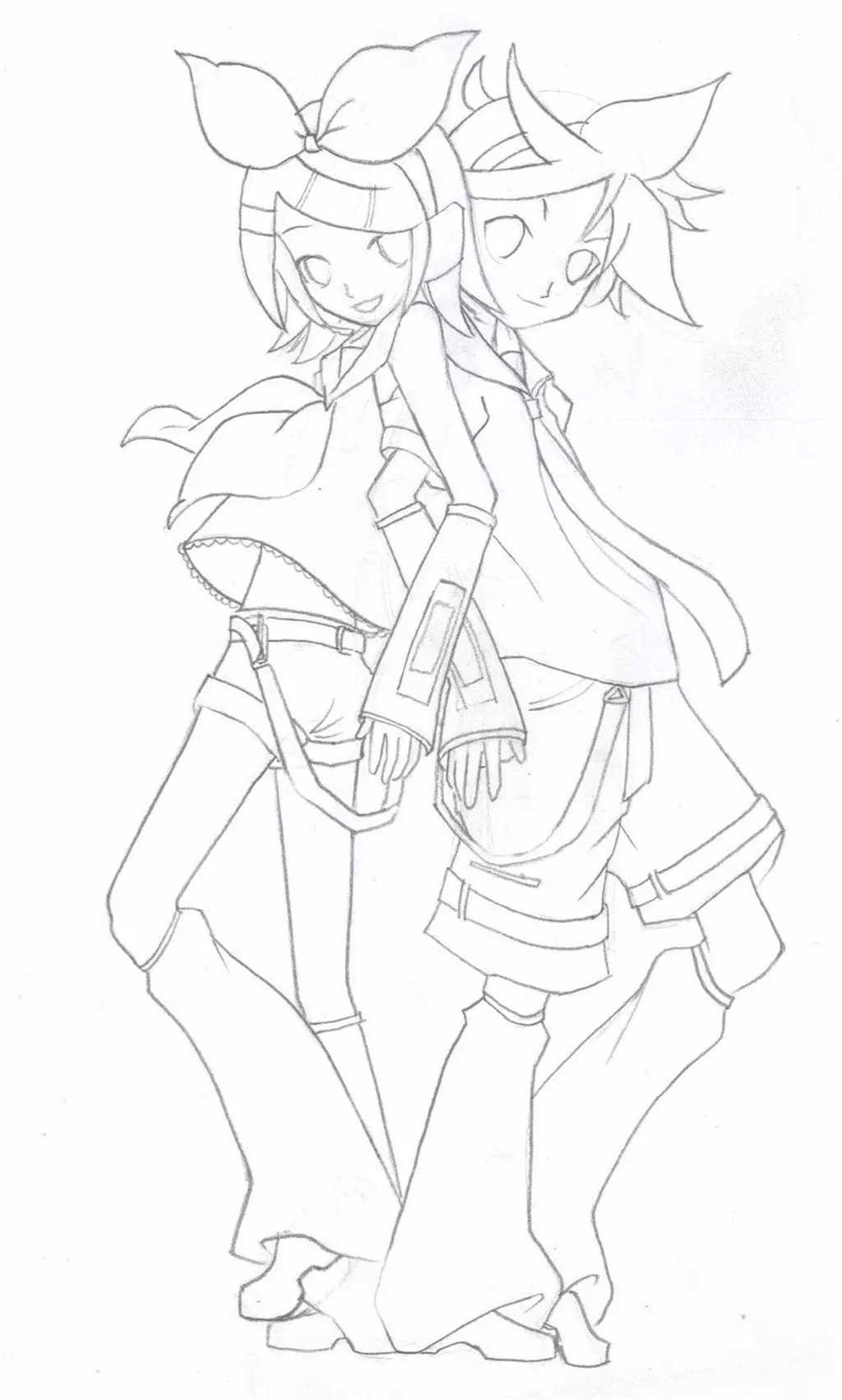 神魔之离殇的镜音双子绘画教程