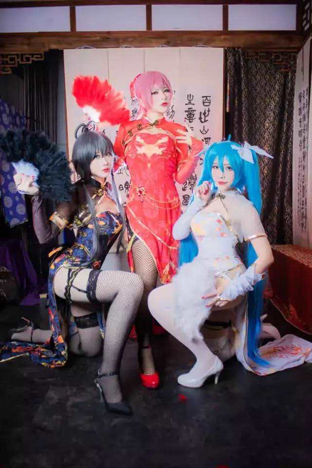 cosplay初音未来 cn: 遥野蝶间，巡音流歌 cn: 芥川Aku，洛天依 cn: 若淽