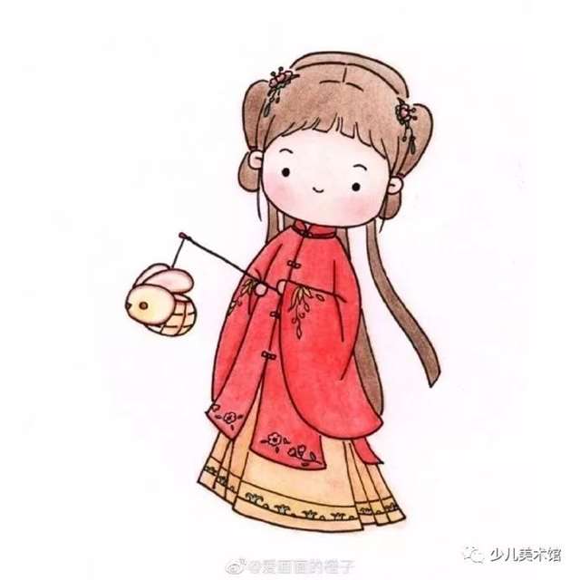 可爱简单的古风人物 古风美人简笔画