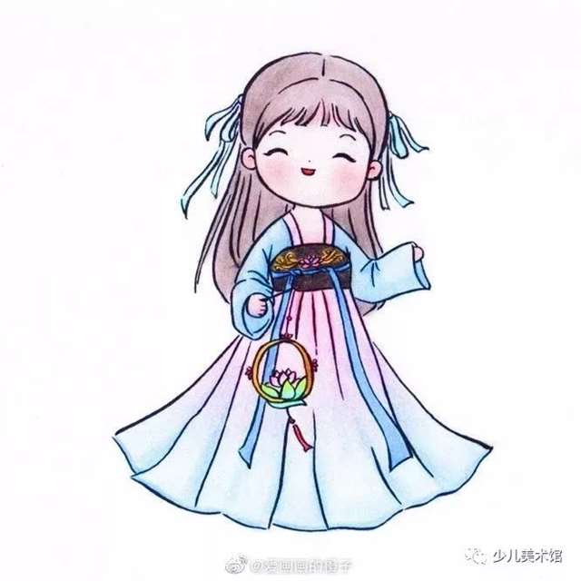 可爱简单的古风人物 古风美人简笔画