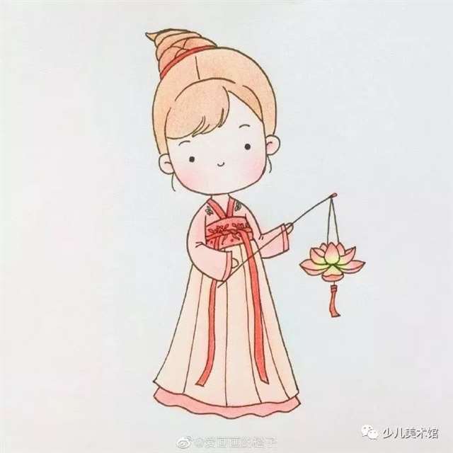 可爱简单的古风人物 古风美人简笔画