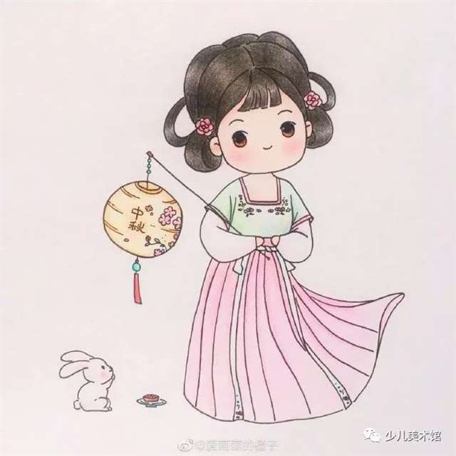 可爱简单的古风人物 古风美人简笔画