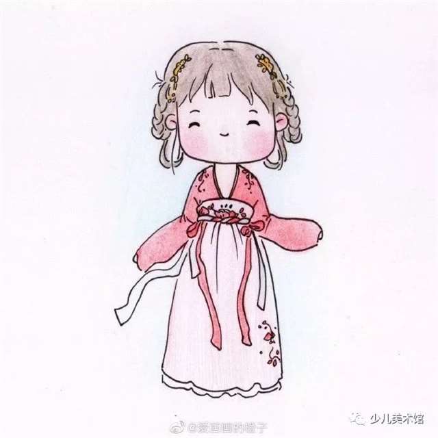 可爱简单的古风人物 古风美人简笔画