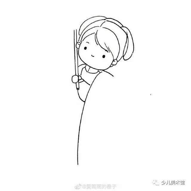 可爱简单的古风人物 古风美人简笔画